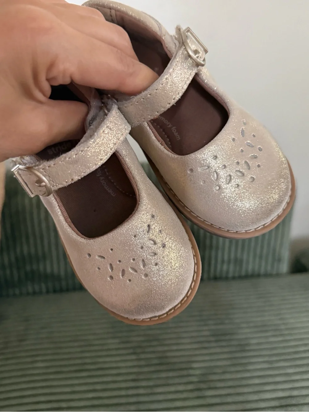 Stride Rite Toddler Mara Mary Jane Size 7 in Champagne ✨ No Box